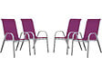 HABITAT ET JARDIN - Fauteuil jardin Textilène "Cordoba" - Phoenix - Rose - Lot de 4 - vignette