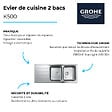 GROHE - Évier Grohe K500 en acier inoxydable (31588SD1) - vignette
