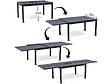 HABITAT ET JARDIN - Salon de jardin repas extensible "Lagos" - 200/320 x 105 x 76 cm - 10 chaises - Taupe - vignette