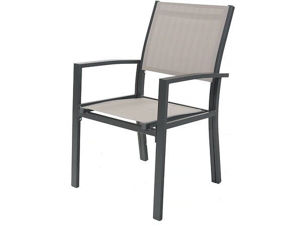 HABITAT ET JARDIN - Salon de jardin repas extensible "Lagos" - 200/320 x 105 x 76 cm - 10 chaises - Taupe - large