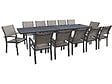 HABITAT ET JARDIN - Salon de jardin repas extensible "Lagos" - 200/320 x 105 x 76 cm - 12 chaises - Taupe - vignette