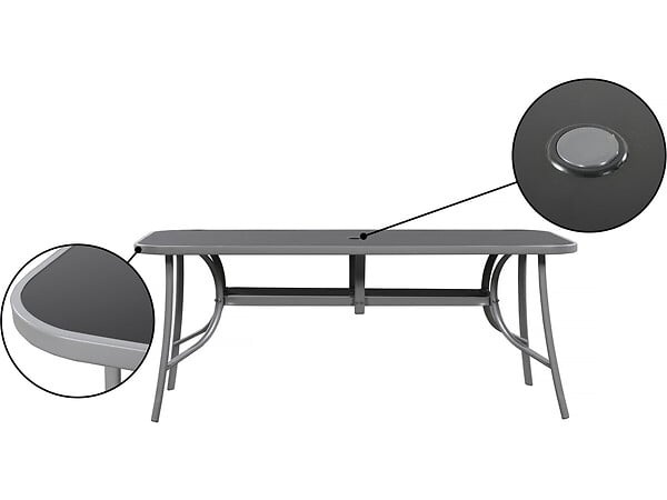 HABITAT ET JARDIN - Table et chaises de jardin en textilène "Cordoba XL 180" - 8 places - Gris - large