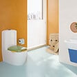 VITRA - WC à poser sans bride VitrA Sento Kids Blanc + réservoir + abattant vert et jaune - vignette