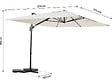 HABITAT ET JARDIN - Parasol jardin déporté en aluminium "Sky 4" - 3 x 4 m - Ecru - vignette