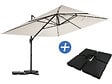 HABITAT ET JARDIN - Parasol jardin déporté en aluminium "Sky 4" - 3 x 4 m - Ecru - Dalles à lester incluses - vignette