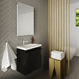 ALLIBERT - Pack lave mains avec miroir Porto Noir brillant - Marque allibert - vignette