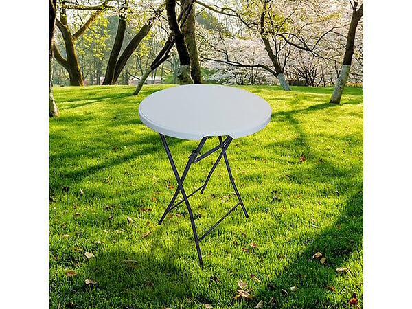 HABITAT ET JARDIN - Table haute pliante en plastique Ø 80 cm "Lili" - blanc - large