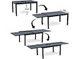 HABITAT ET JARDIN - Table extensible et chaises de jardin en aluminium "Lagos" - 200/320 x 105 x 76 cm - 10 chaises - Gris clair - vignette