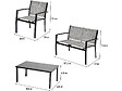 HABITAT ET JARDIN - Salon de jardin bas "Lino" - 4 places  - Gris - vignette