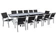 HABITAT ET JARDIN - Table extensible et chaises de jardin en aluminium "Lagos" - 200/320 x 105 x 76 cm - 12 chaises - Noir - vignette