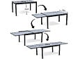 HABITAT ET JARDIN - Table extensible et chaises de jardin en aluminium "Lagos" - 200/320 x 105 x 76 cm - 12 chaises - Noir - vignette