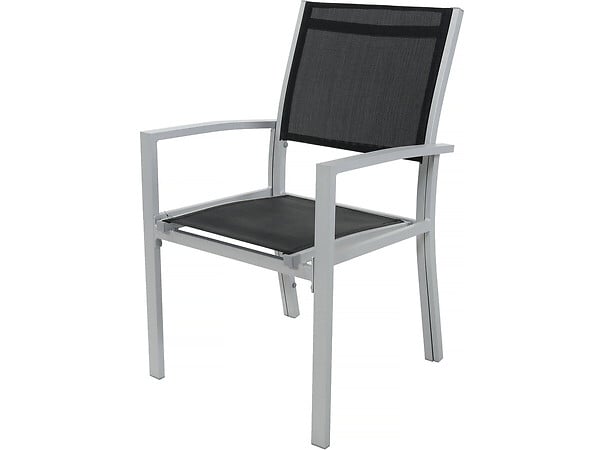 HABITAT ET JARDIN - Table extensible et chaises de jardin en aluminium "Lagos" - 200/320 x 105 x 76 cm - 12 chaises - Noir - large