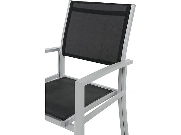 HABITAT ET JARDIN - Table extensible et chaises de jardin en aluminium "Lagos" - 200/320 x 105 x 76 cm - 12 chaises - Noir - large