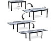HABITAT ET JARDIN - Table extensible et chaises de jardin en aluminium "Lagos" - 140/280 x 90 x 76 cm - 8 places - Gris clair - vignette