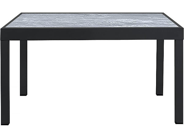 HABITAT ET JARDIN - Table extensible et chaises de jardin en aluminium "Lagos" - 140/280 x 90 x 76 cm - 8 places - Gris clair - large