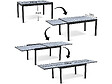 HABITAT ET JARDIN - Table extensible et chaises de jardin en aluminium "Lagos" - 200/320 x 105 x 76 cm - 10 chaises - Noir - vignette