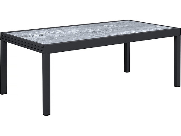 HABITAT ET JARDIN - Table extensible et chaises de jardin en aluminium "Lagos" - 200/320 x 105 x 76 cm - 10 chaises - Noir - large
