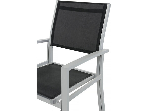 HABITAT ET JARDIN - Table extensible et chaises de jardin en aluminium "Lagos" - 200/320 x 105 x 76 cm - 10 chaises - Noir - large
