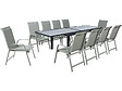 HABITAT ET JARDIN - Table extensible et chaises de jardin en aluminium "Lagos" - 140/280 x 90 x 76 cm - 10 places - Gris clair - vignette
