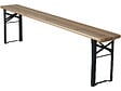 HABITAT ET JARDIN - Table de jardin brasserie pliante avec 2 bancs " Lisbonne " - 176 x 46 x 75 cm -  Marron - vignette
