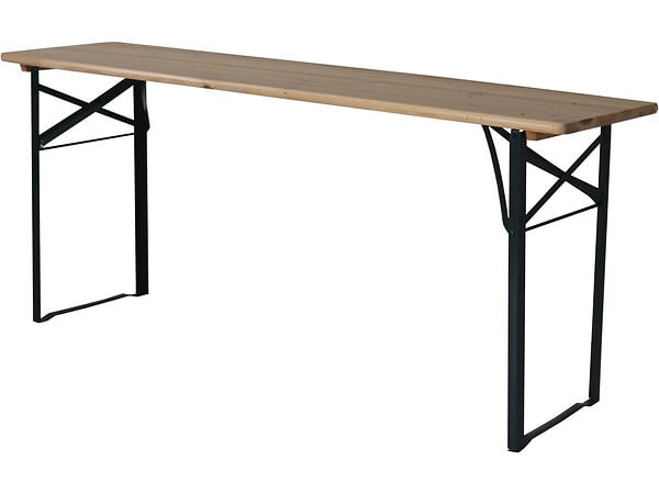 HABITAT ET JARDIN - Table de jardin brasserie pliante avec 2 bancs " Lisbonne " - 176 x 46 x 75 cm -  Marron - large