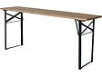 HABITAT ET JARDIN - Table de jardin brasserie pliante avec 2 bancs " Lisbonne " - 176 x 46 x 75 cm -  Marron - vignette