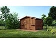 ALTANKA - Abri de jardin en bois - 12m2 - 4x3m - Traité - Ep. 28mm - Couleur: marron - DOM418 - vignette