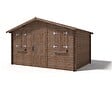 ALTANKA - Abri de jardin en bois - 12m2 - 4x3m - Traité - Ep. 28mm - Couleur: marron - DOM418 - vignette