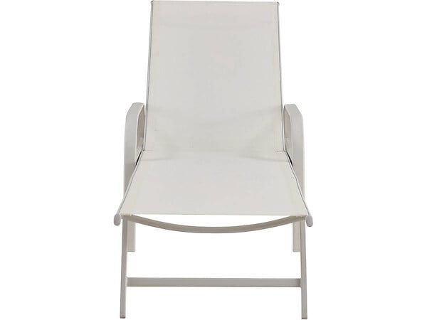 HABITAT ET JARDIN - Lot de 2 Bains de soleil en métal avec accoudoirs "Farniente" - Blanc - large