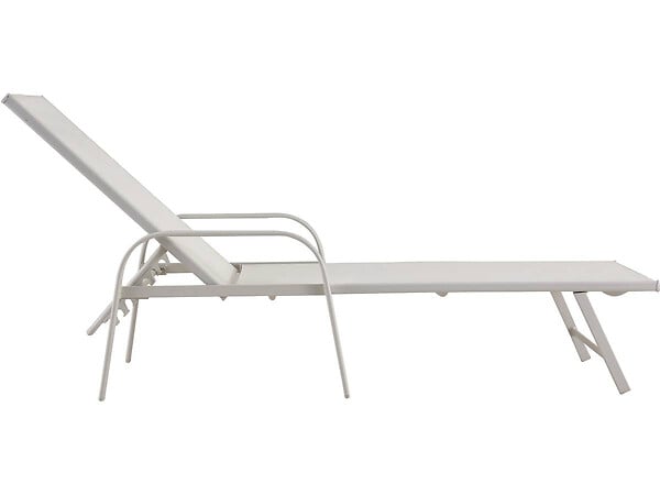 HABITAT ET JARDIN - Lot de 2 Bains de soleil en métal avec accoudoirs "Farniente" - Blanc - large