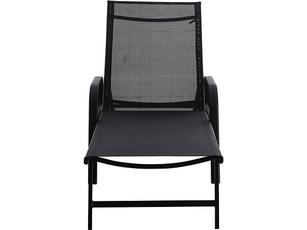 HABITAT ET JARDIN - Lot de 2 Bains de soleil en métal avec accoudoirs "Farniente" - Noir - large