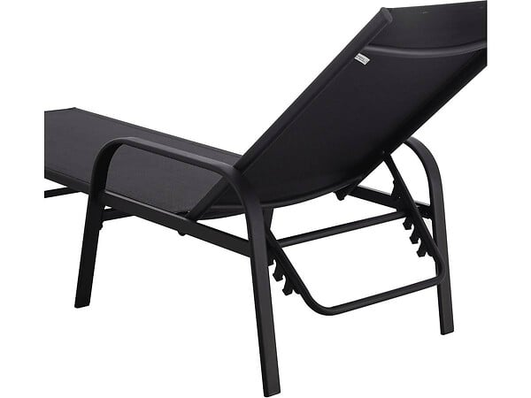 HABITAT ET JARDIN - Lot de 2 Bains de soleil en métal avec accoudoirs "Farniente" - Noir - large