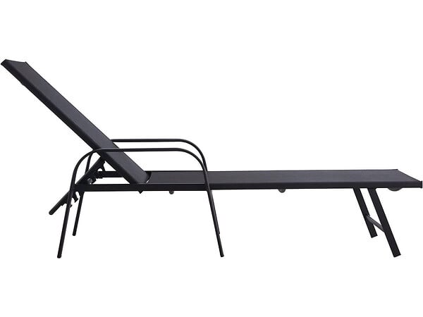 HABITAT ET JARDIN - Lot de 2 Bains de soleil en métal avec accoudoirs "Farniente" - Noir - large