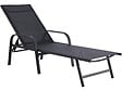 HABITAT ET JARDIN - Lot de 2 Bains de soleil en métal avec accoudoirs "Farniente" - Noir - vignette