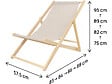 HABITAT ET JARDIN - Lot de 2 transats en bois "Chilienne" - 107 x 56.5 x 81 cm - Ecru - vignette