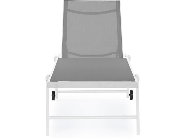 HABITAT ET JARDIN - Lot de 2 bains de soleil textilène aluminium "Jolia" - Gris / Blanc - large