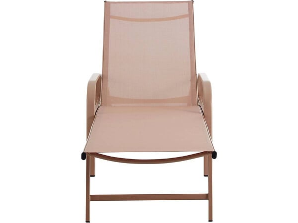 HABITAT ET JARDIN - Lot de 2 Bains de soleil en métal avec accoudoirs "Farniente" - Marron - large