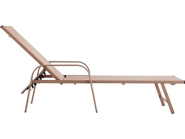 HABITAT ET JARDIN - Lot de 2 Bains de soleil en métal avec accoudoirs "Farniente" - Marron - large