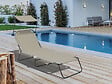 HABITAT ET JARDIN - Bain de soleil pliable "Lazy" - Avec pare soleil - Taupe - vignette