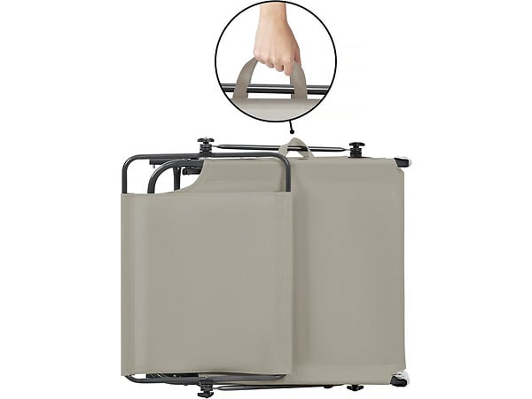 HABITAT ET JARDIN - Bain de soleil pliable "Lazy" - Avec pare soleil - Taupe - large