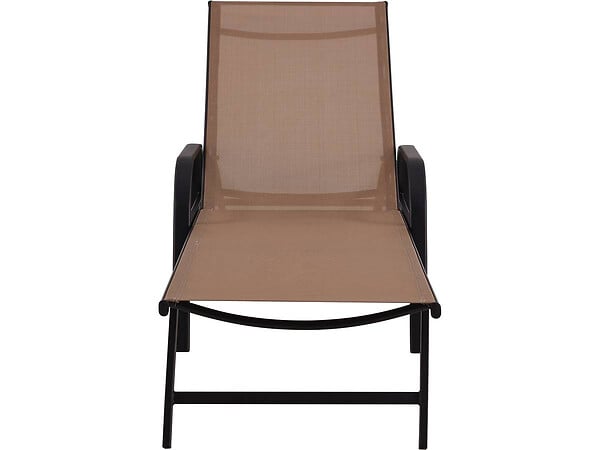 HABITAT ET JARDIN - Lot de 2 Bains de soleil en métal avec accoudoirs "Farniente" - Taupe - large