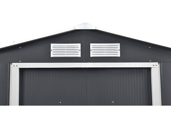 HABITAT ET JARDIN - Abri de jardin métal - "Vegas" - 12.98 m² avec panneaux solaires - Gris - large