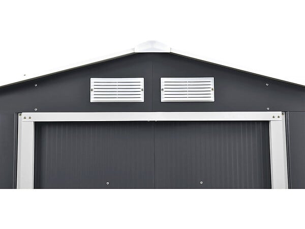 HABITAT ET JARDIN - Abri de jardin métal - "Vegas" - 7.06 m² avec panneaux solaires - Gris - large
