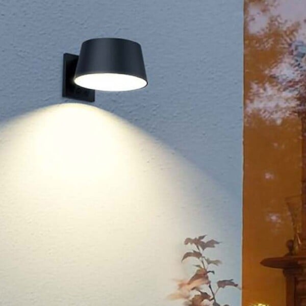 ASLO - Applique murale LED solaire Noire 5.26W 1000 Lumen Eclairage LED Détecteur infrarouge Angle 120° IP54 ASLO - large