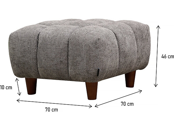 HABITAT ET JARDIN - Ottoman pour canapé droit "Matignon" - 70 x 70 x 46 cm - Gris - large