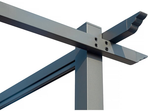 HABITAT ET JARDIN - Pergola en métal avec toit rétractable - 3 x 4 m - Gris - large