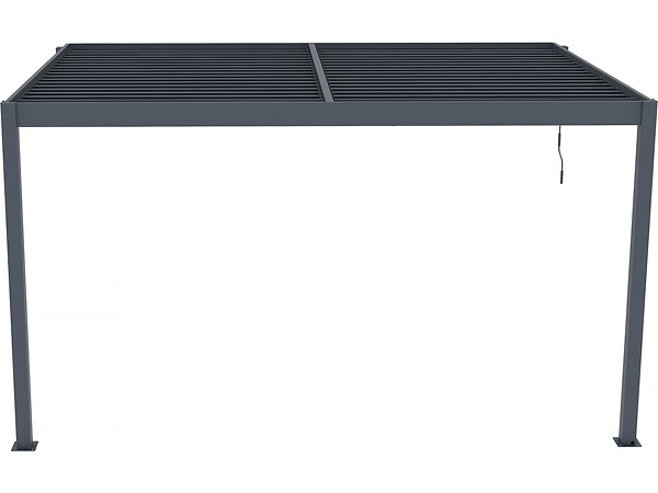 HABITAT ET JARDIN - Pergola adossée en aluminium "Windsor" - Gris anthracite - 3 x 4 m - large