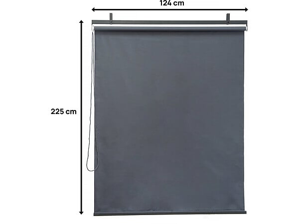 HABITAT ET JARDIN - Lot de 2 stores rétractables pergola - 124 x 225 cm - Gris anthracite - large