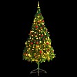 VIDAXL - vidaXL Arbre de Noël artificiel pré-éclairé avec boules vert 210 cm - vignette