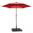 OVIALA - Parasol droit inclinable 3m et 4 dalles à lester remplissables rouge - Matera - vignette